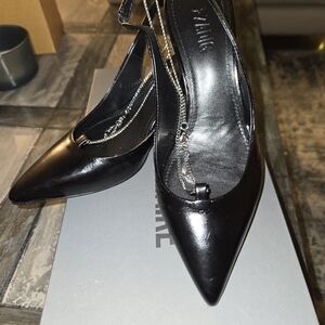 Zadig & Voltaire Shiny Black Pointed Leather Slingbacks